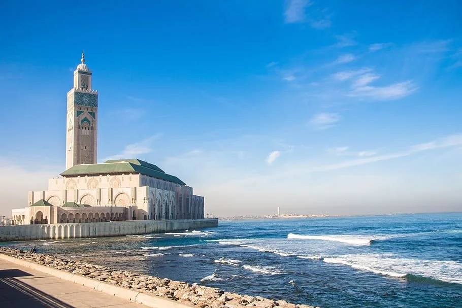Hassan II Mosque on the Casablanca coastline