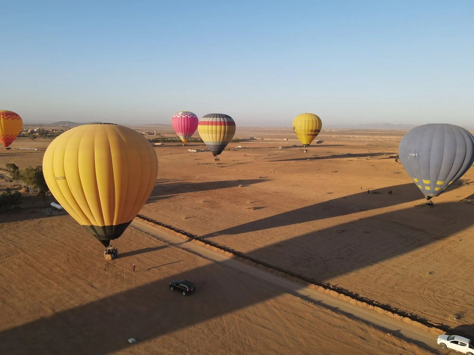 Hot air balloon flight over the Marrakech countryside