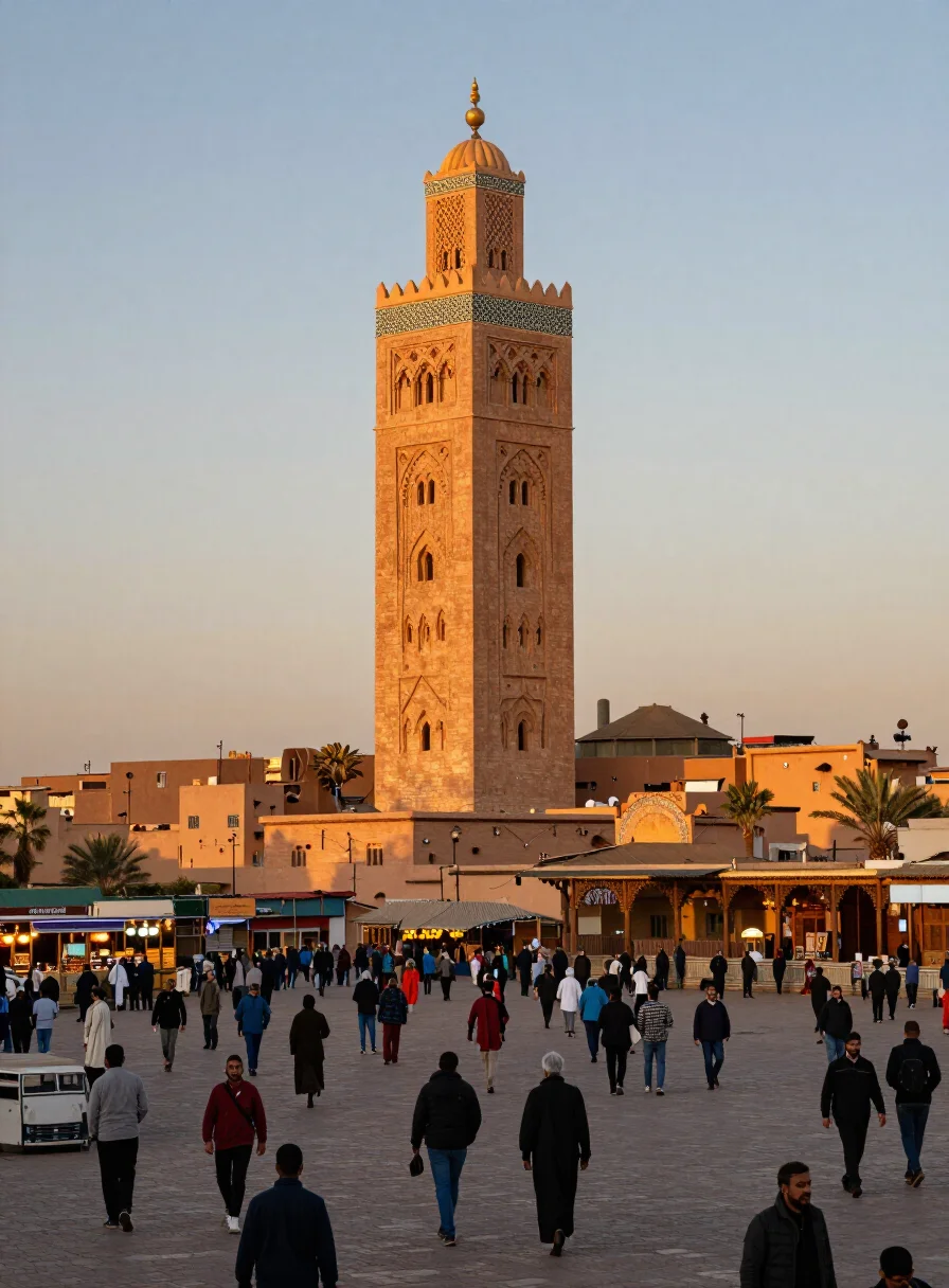 Rooftops and minaret of the Marrakech medina